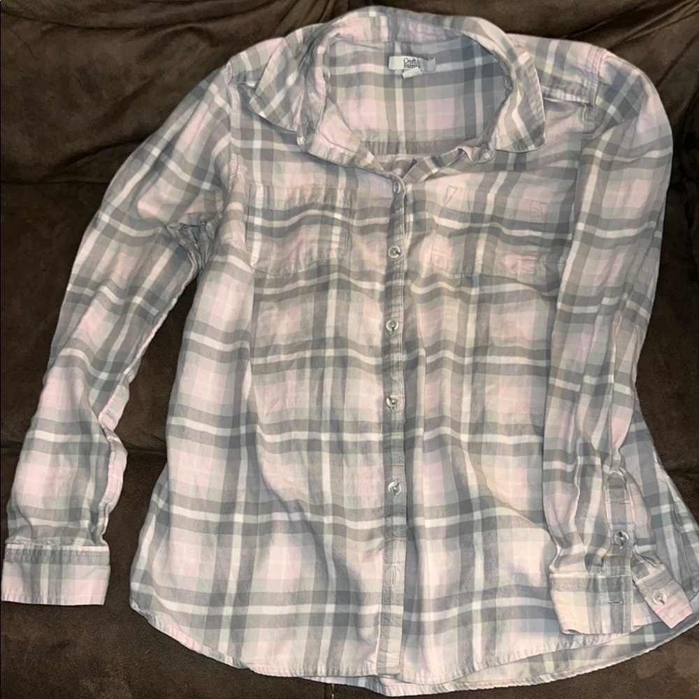 Plaid Button-Up Shirt